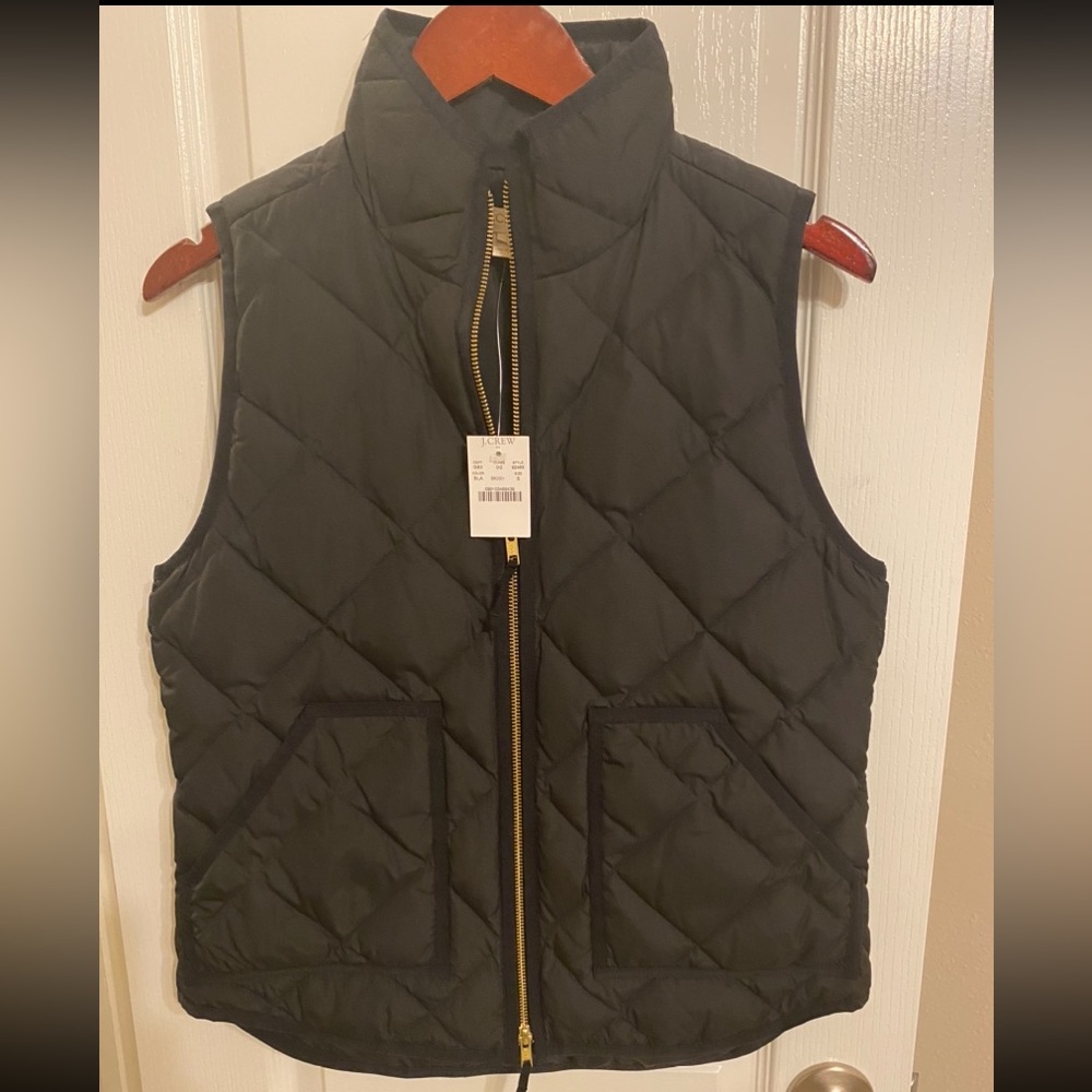 2 J.Crew puffer jackets (black and navy)